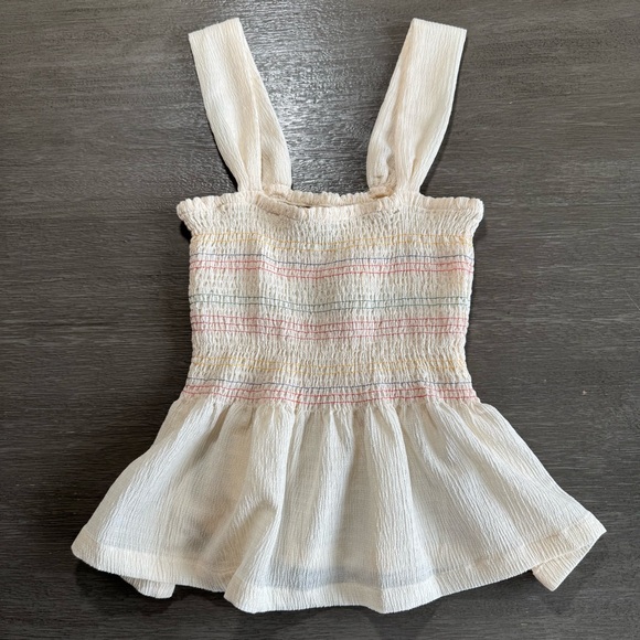 Madewell Texture And Thread Rainbow Peplum Smocked Tank Top XXS - Picture 3 of 10